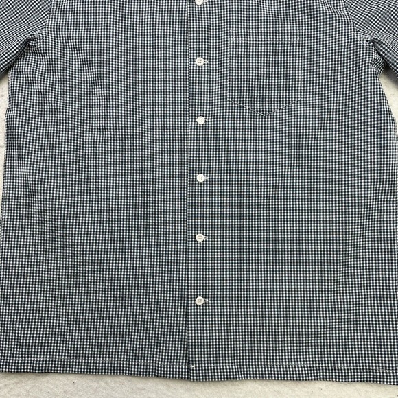 Crown & Ivy Shirt Mens Medium M Blue White Plaid Button Up Short Sleeve Classic - Picture 4 of 12